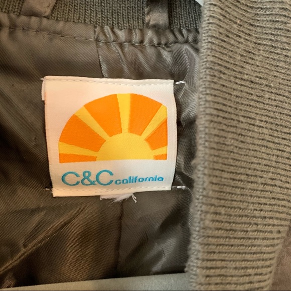 S C & C California Olive Green Bomber Jacket - Picture 4 of 8